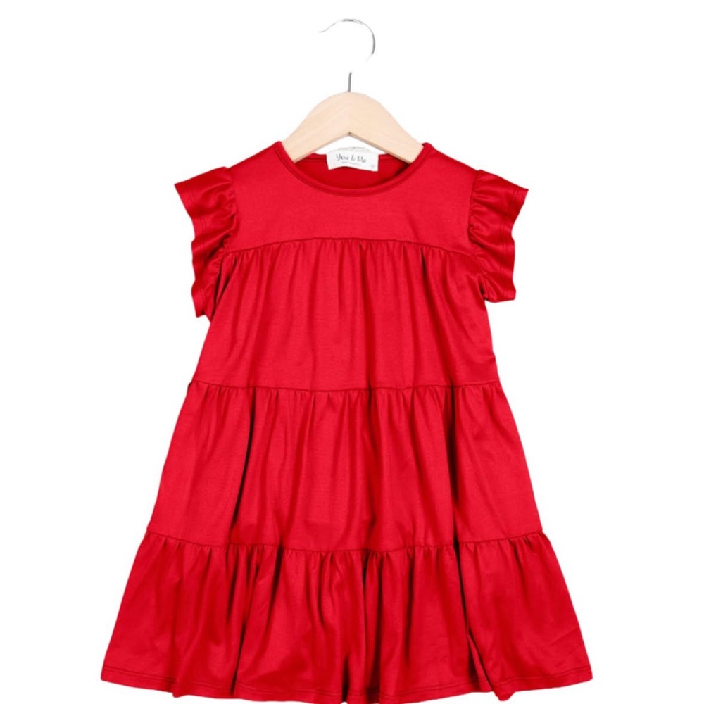 Kids Red Ruffle Dress